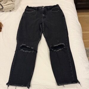 Abercrombie & Fitch Black Distressed Boyfriend Jeans